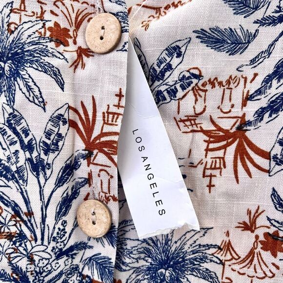 Timing Women's Multicolor Sleeveless Button-Front Linen Mini Dress Medium NWT - Picture 2 of 7